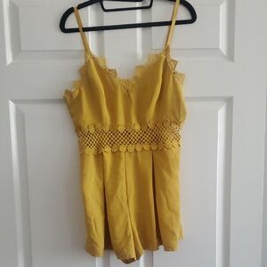 Haute Monde Mustard Romper Size M